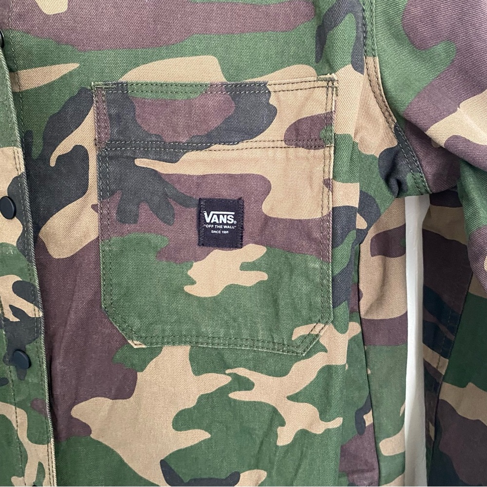 Vans Camouflage Shirtdress Trench Coat Women’s Medium Punk Skater Grunge Utility - Picture 5 of 11